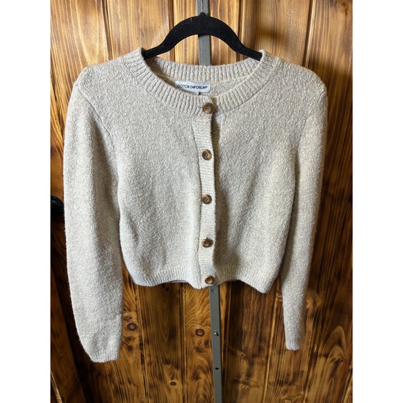 Cotton Emporium Sweaters - Cotton Emporium Womens Small Oatmeal Beige Knit Button Front Cardigan Sweater